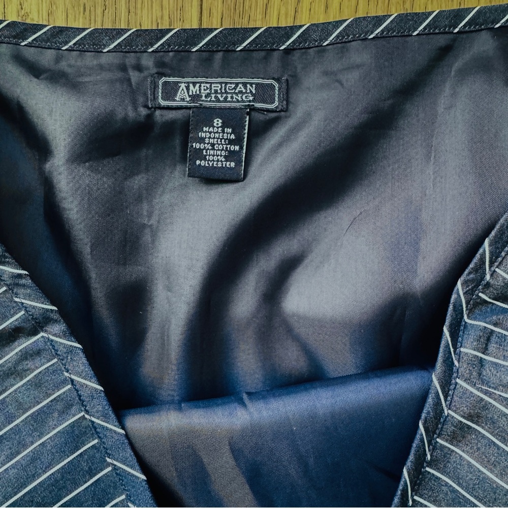 Fit & Flare Navy Striped Ruffle Skirt NWOT - Size 8 - Picture 5 of 5